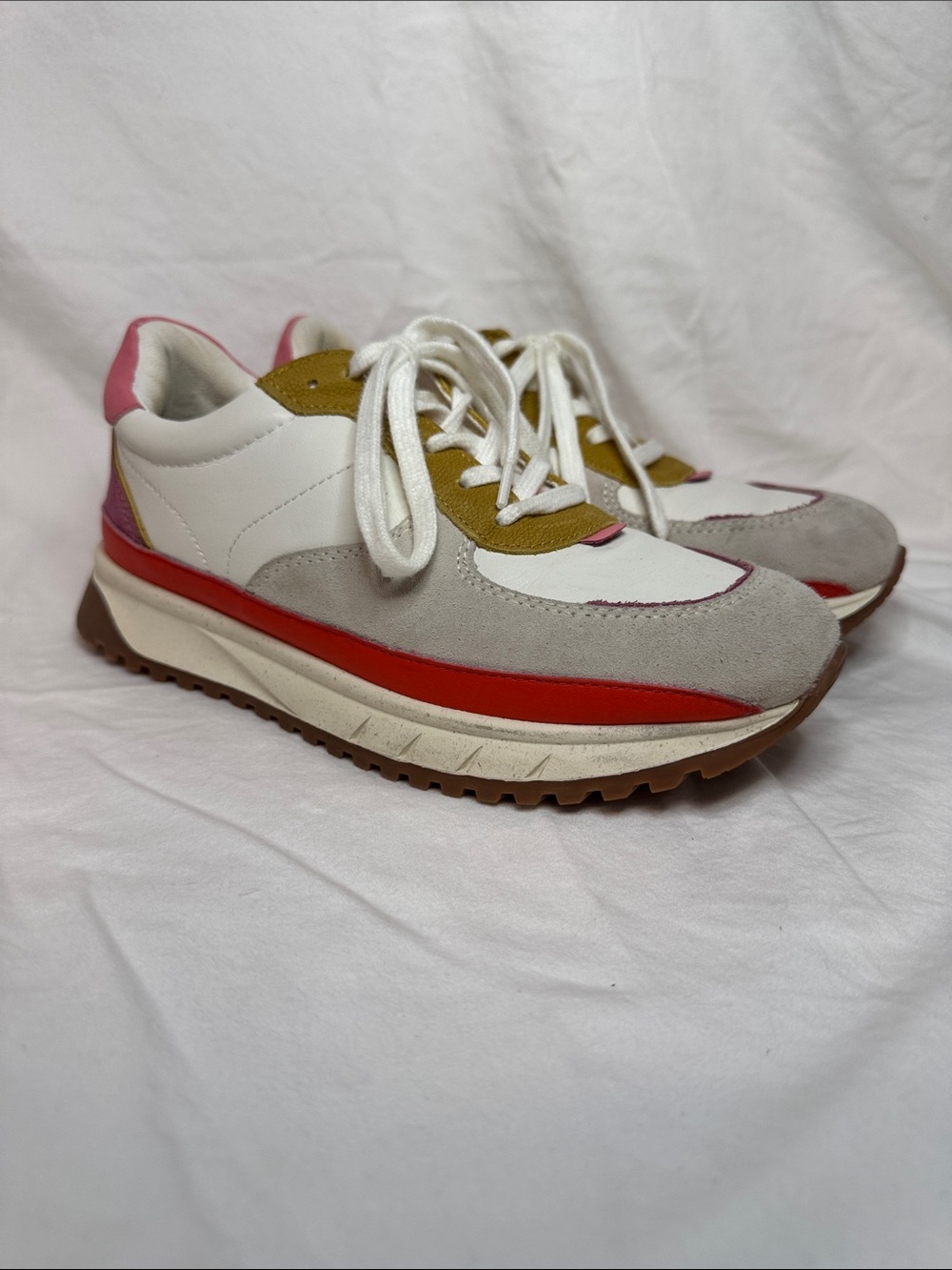 Madewell Women's Multicolor Platform Sneaker - White, Red & Pink
